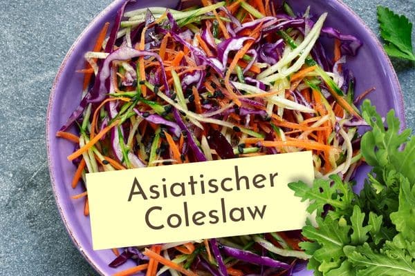Coleslaw mit Erdnusssoße asiatisch und vegan