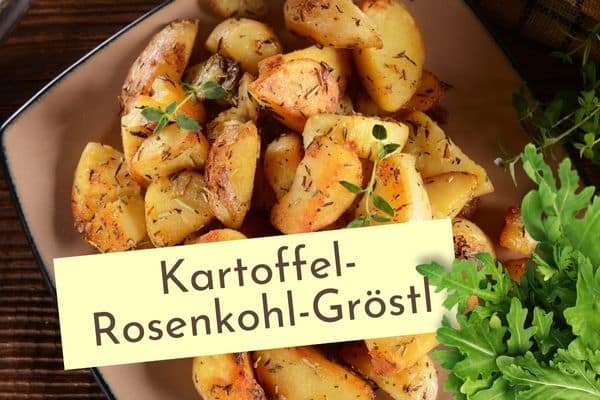 Bratkartoffeln mit Rosenkohl aus der Pfanne