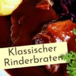 zarter Rinderbraten in Rotweinsoße