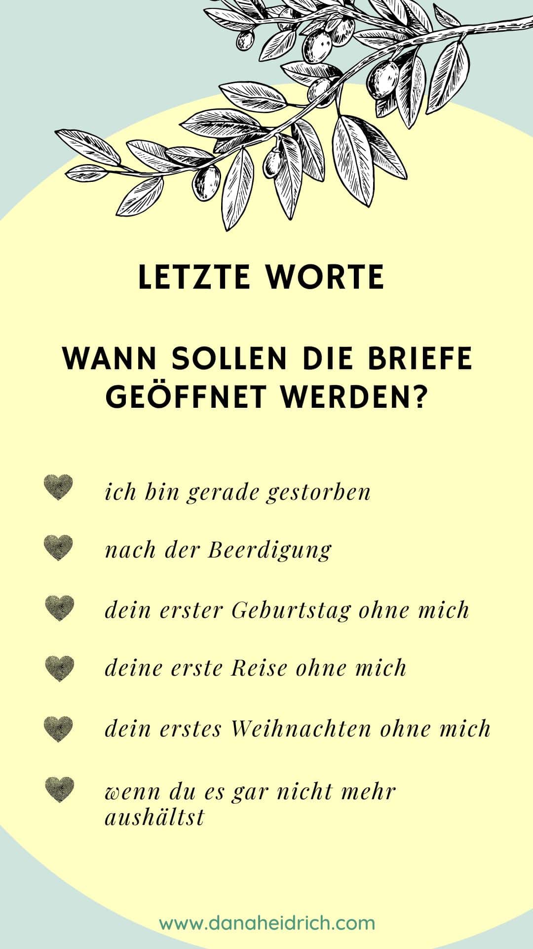 letzte Worte - was hinterlässt man seinen Liebsten?