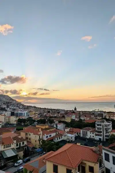 Sonnenaufgang Funchal Blick vom Hotel am Morgen