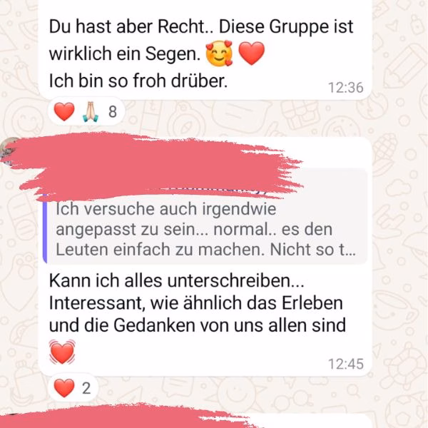 geheime WhatsApp Gruppe in der Witwen-Community