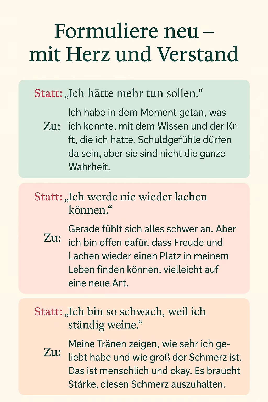 So einfach kannst du negative Gedanken umformulieren