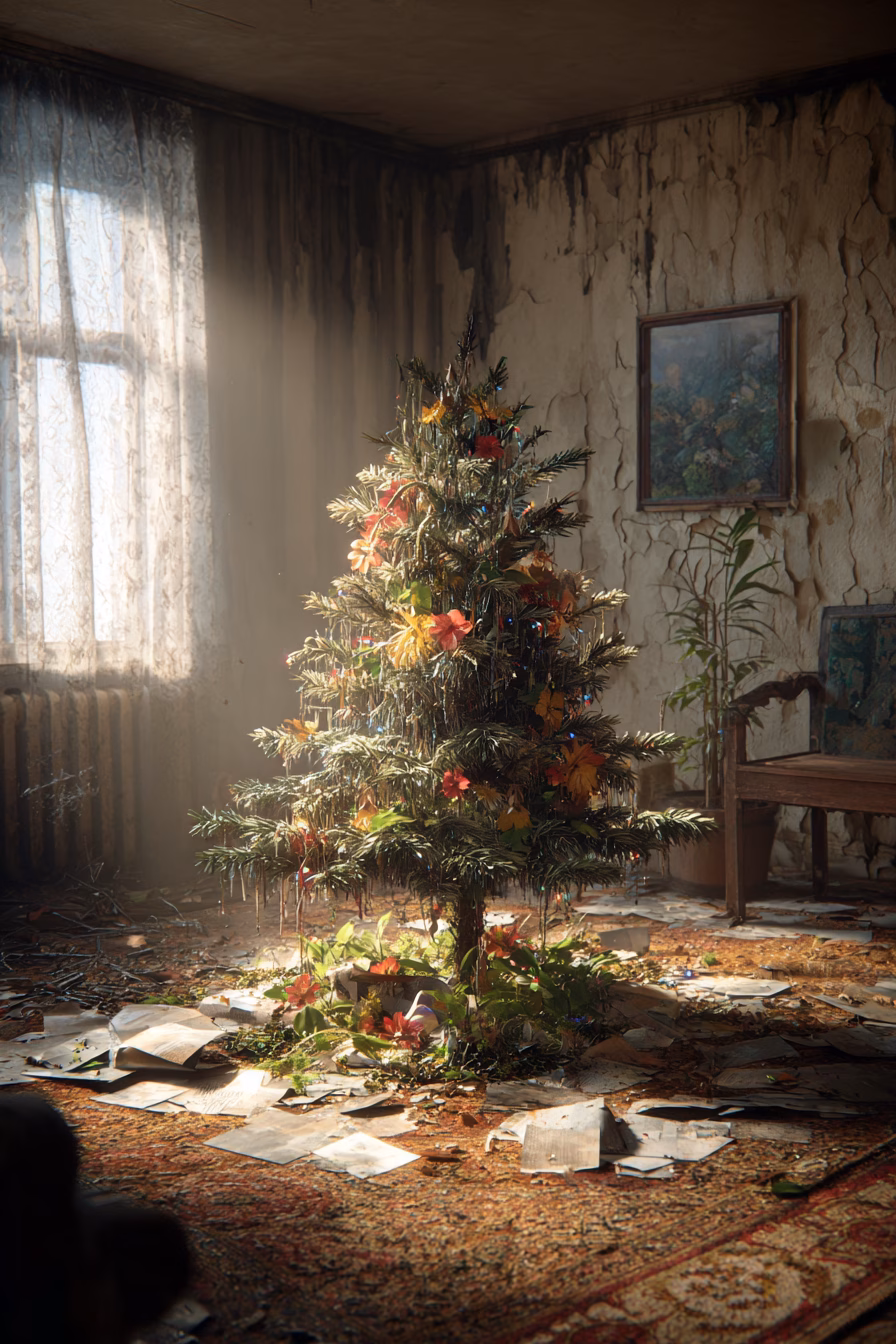 Weihnachten_traurig Weihnachtsbaum, traurig, alt, vom letzten Jahr