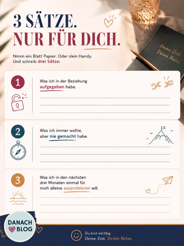 3_saetze Finde hier drei Ideen wer du sein könntest ohne ihn jetzt, nachdem dein Partner gestorben ist